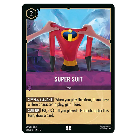Super Suit 66/204 card from the Lorcana set Wilds Unknown