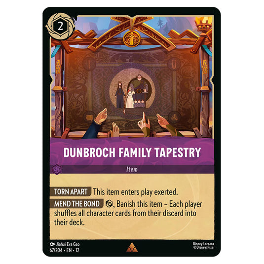 Dunbroch Family Tapestry 67/204 card from the Lorcana set Wilds Unknown