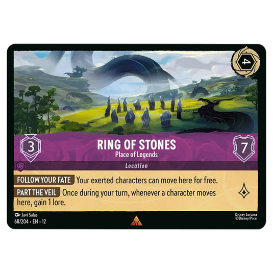 Ring of Stones - Place of Legends 68/204 card from the Lorcana set Wilds Unknown