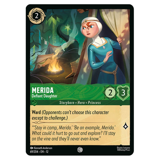 Merida - Defiant Daughter 69/204 card from the Lorcana set Wilds Unknown