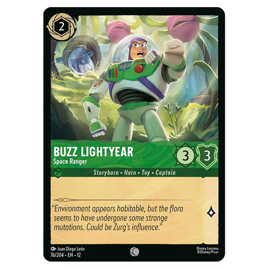 Buzz Lightyear - Space Ranger 76/204 card from the Lorcana set Wilds Unknown