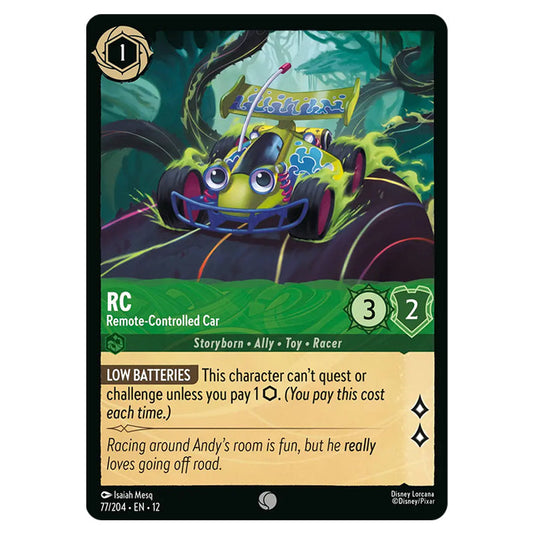 RC - Remote‐Controlled Car 77/204 card from the Lorcana set Wilds Unknown