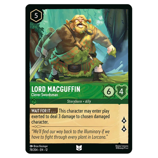 Lord MacGuffin - Clever Swordsman 78/204 card from the Lorcana set Wilds Unknown