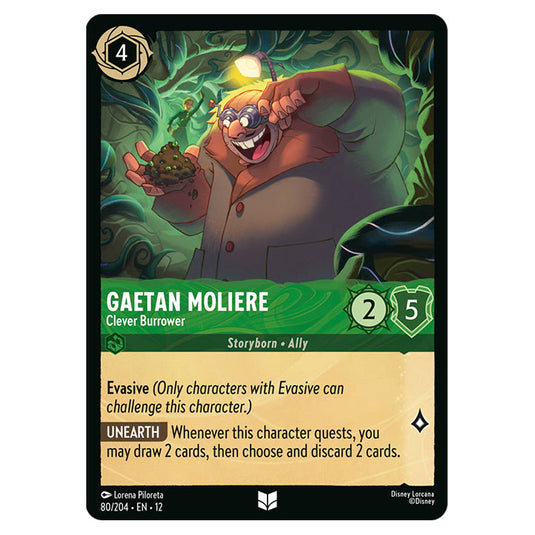 Gaetan Moliere - Clever Burrower 80/204 card from the Lorcana set Wilds Unknown