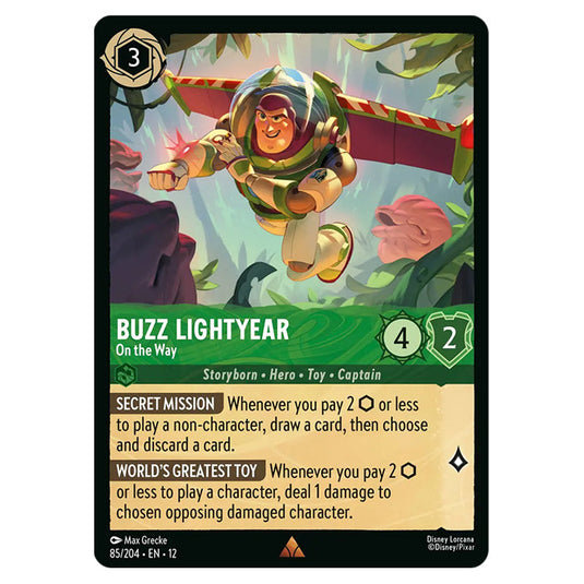 Buzz Lightyear - On the Way 85/204 card from the Lorcana set Wilds Unknown