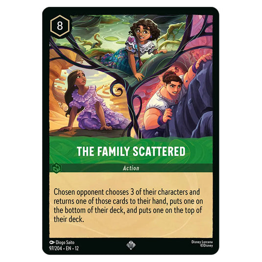 The Family Scattered 97/204 card from the Lorcana set Wilds Unknown