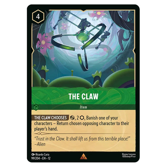 The Claw 99/204 card from the Lorcana set Wilds Unknown