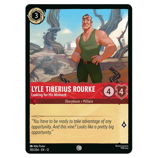 Lyle Tiberius Rourke - Looking for His Moment 105/204 card from the Lorcana set Wilds Unknown
