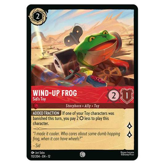 Wind‐Up Frog - Sid's Toy 112/204 card from the Lorcana set Wilds Unknown