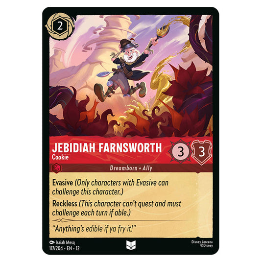Jebidiah Farnsworth - Cookie 117/204 card from the Lorcana set Wilds Unknown