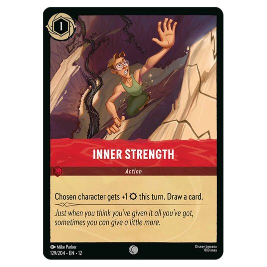 Inner Strength 129/204 card from the Lorcana set Wilds Unknown