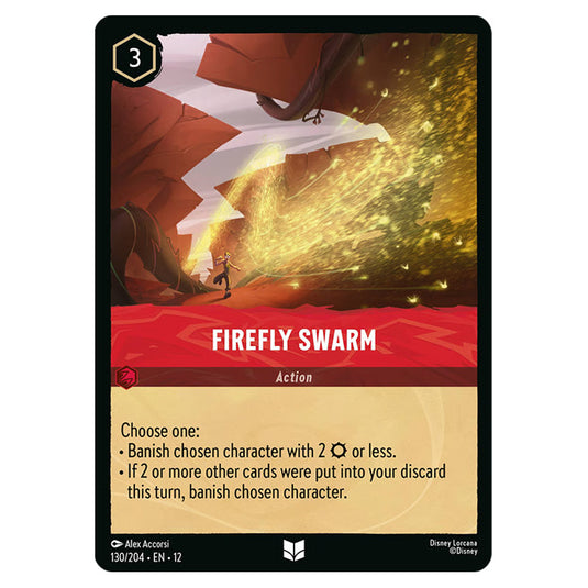 Firefly Swarm 130/204 card from the Lorcana set Wilds Unknown