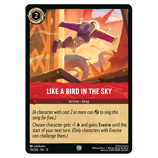 Like a Bird in the Sky 131/204 card from the Lorcana set Wilds Unknown