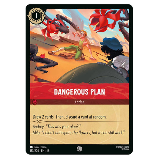 Dangerous Plan 133/204 card from the Lorcana set Wilds Unknown