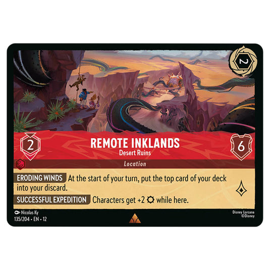 Remote Inklands - Desert Ruins 135/204 card from the Lorcana set Wilds Unknown