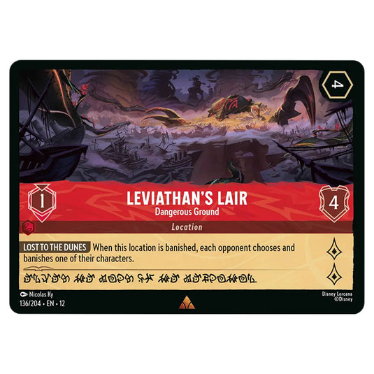 Leviathan's Lair - Dangerous Ground 136/204 card from the Lorcana set Wilds Unknown