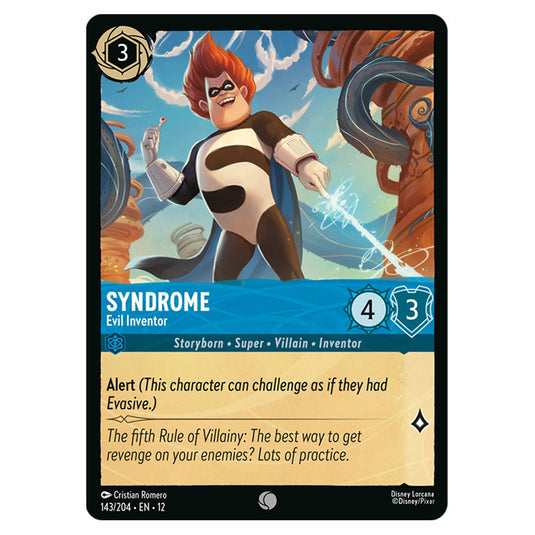 Syndrome - Evil Inventor 143/204 card from the Lorcana set Wilds Unknown
