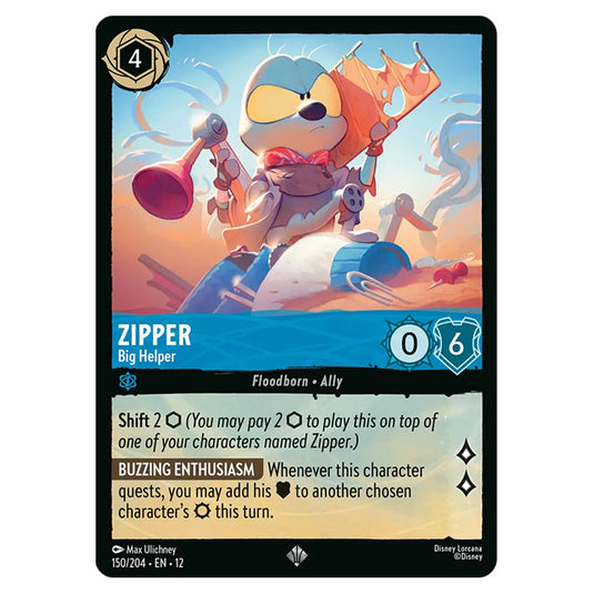 Zipper - Big Helper 150/204 card from the Lorcana set Wilds Unknown