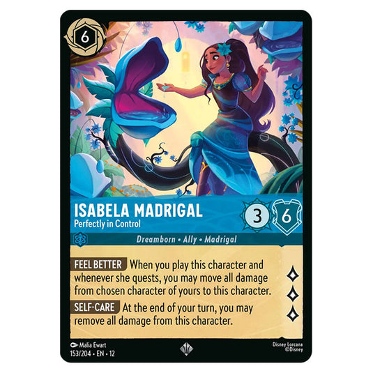 Isabela Madrigal - Perfectly in Control 153/204 card from the Lorcana set Wilds Unknown