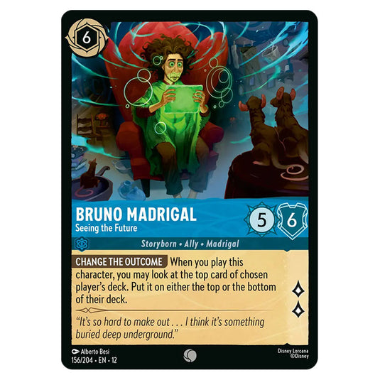 Bruno Madrigal - Seeing the Future 156/204 card from the Lorcana set Wilds Unknown