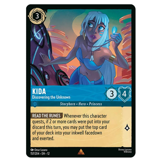 Kida - Discovering the Unknown 157/204 card from the Lorcana set Wilds Unknown