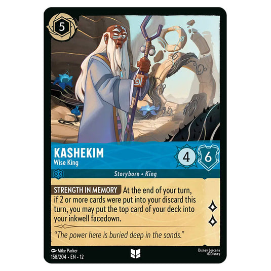 Kashekim - Wise King 158/204 card from the Lorcana set Wilds Unknown