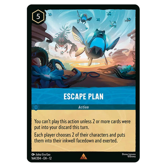 Escape Plan 164/204 card from the Lorcana set Wilds Unknown