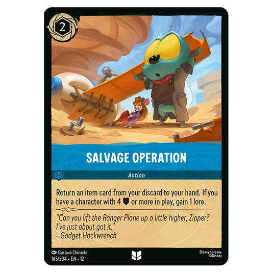 Salvage Operation 165/204 card from the Lorcana set Wilds Unknown