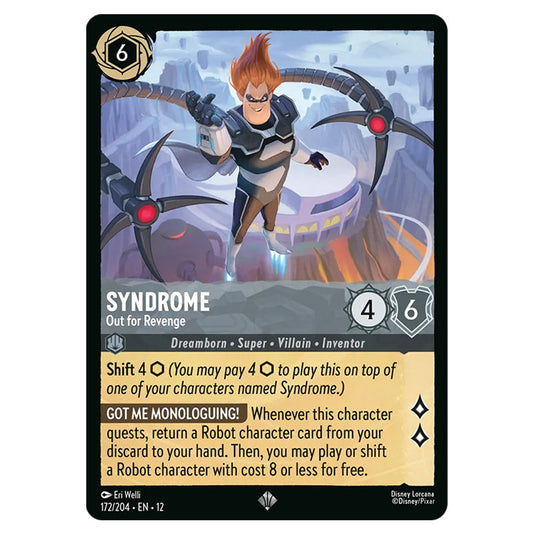 Syndrome - Out for Revenge 172/204 card from the Lorcana set Wilds Unknown