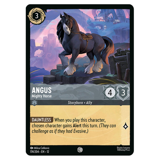 Angus - Mighty Horse 174/204 card from the Lorcana set Wilds Unknown