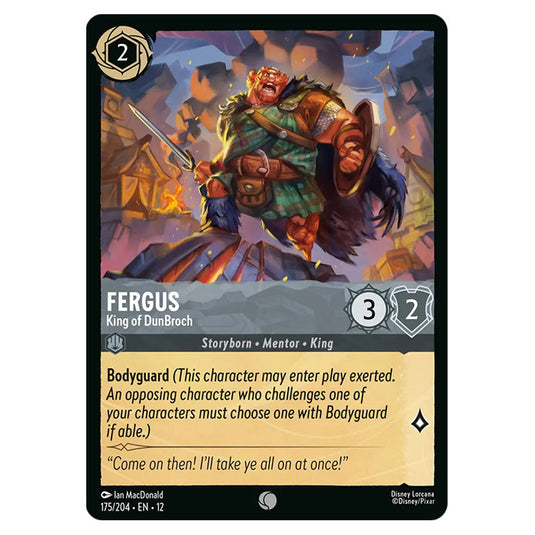 Fergus - King of DunBroch 175/204 card from the Lorcana set Wilds Unknown