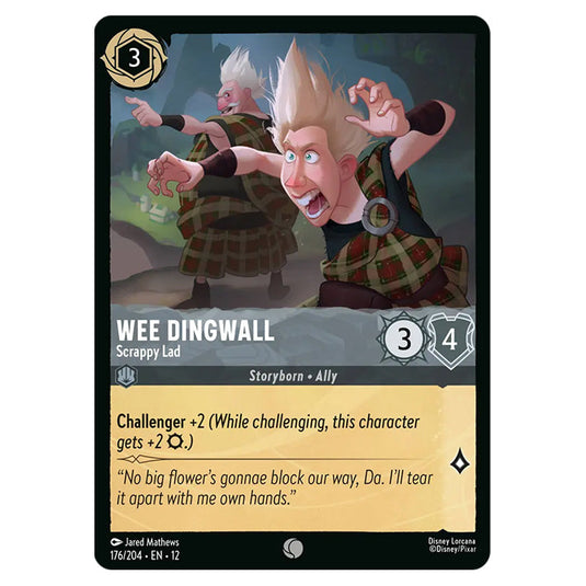 Wee Dingwall - Scrappy Lad 176/204 card from the Lorcana set Wilds Unknown