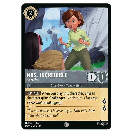 Mrs. Incredible - Helen Parr 179/204 card from the Lorcana set Wilds Unknown
