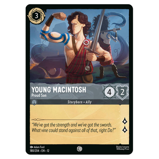 Young Macintosh - Proud Son 180/204 card from the Lorcana set Wilds Unknown