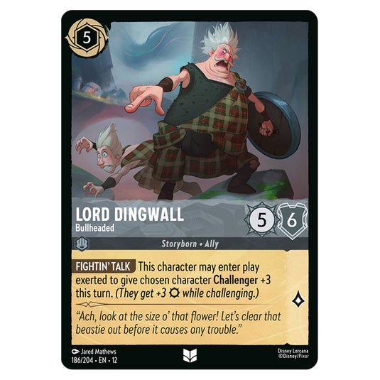 Lord Dingwall - Bullheaded 186/204 card from the Lorcana set Wilds Unknown
