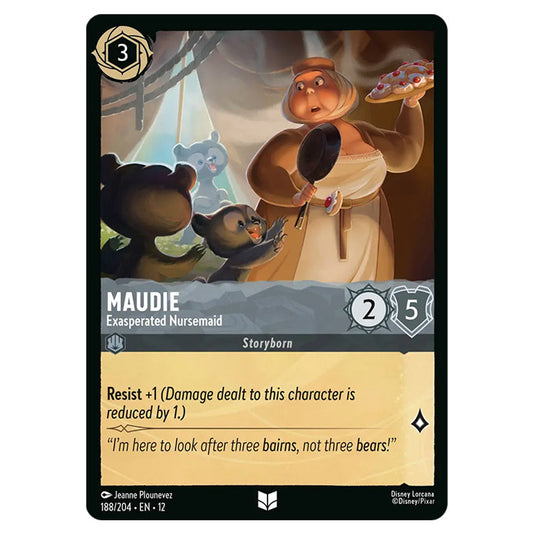 Maudie - Exasperated Nursemaid 188/204 card from the Lorcana set Wilds Unknown