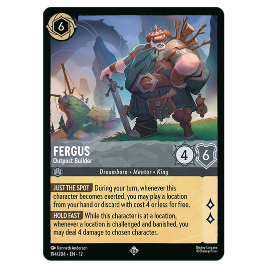 Fergus - Outpost Builder 194/204 card from the Lorcana set Wilds Unknown