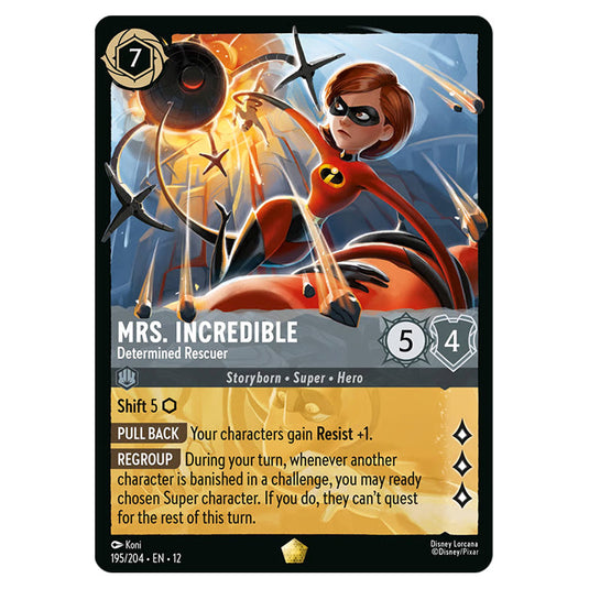 Mrs. Incredible - Determined Rescuer 195/204 card from the Lorcana set Wilds Unknown