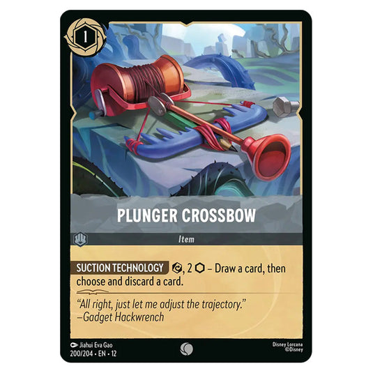 Plunger Crossbow 200/204 card from the Lorcana set Wilds Unknown