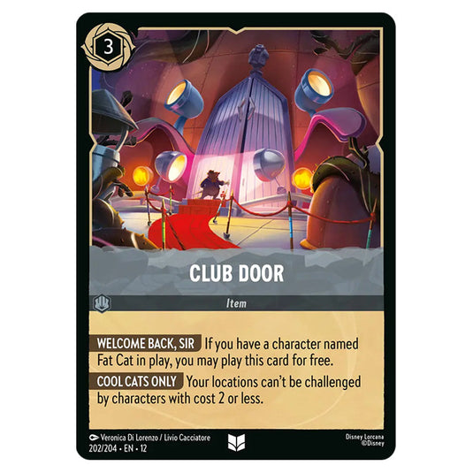 Club Door 202/204 card from the Lorcana set Wilds Unknown