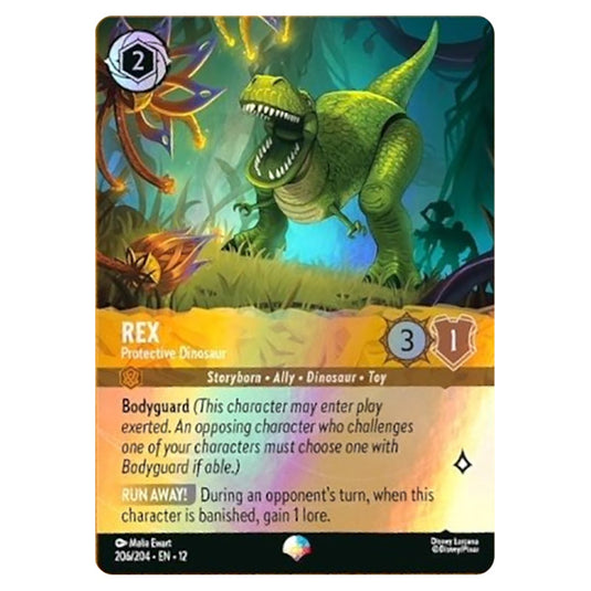 Rex - Protective Dinosaur 206/204 card from the Lorcana set Wilds Unknown
