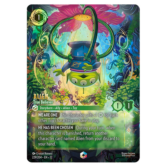 Alien - True Believer 229/204 card from the Lorcana set Wilds Unknown