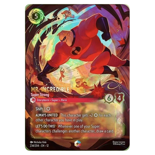 Mr. Incredible - Super Strong 234/204 card from the Lorcana set Wilds Unknown