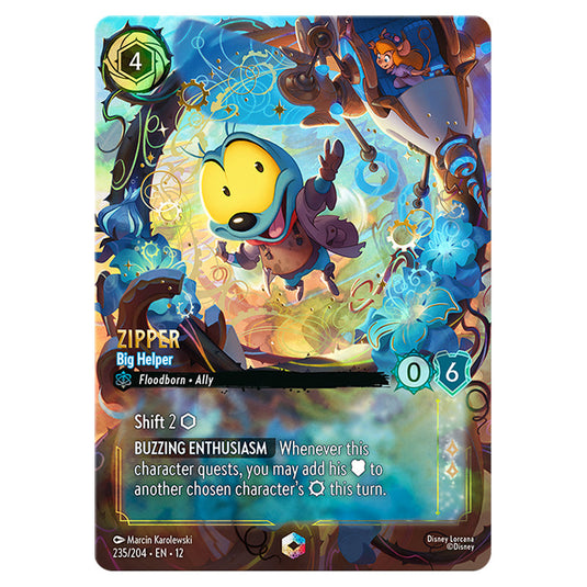 Zipper - Big Helper 235/204 card from the Lorcana set Wilds Unknown