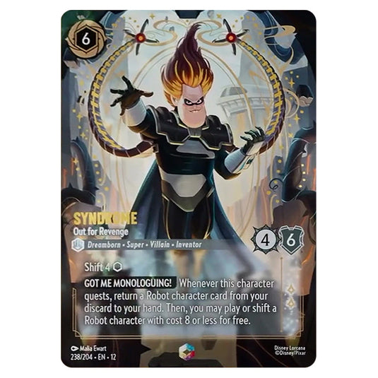 Syndrome - Out for Revenge 238/204 card from the Lorcana set Wilds Unknown