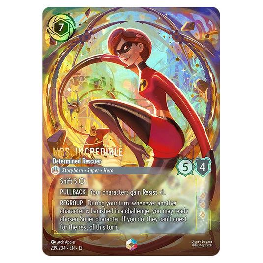 Mrs. Incredible - Determined Rescuer 239/204 card from the Lorcana set Wilds Unknown