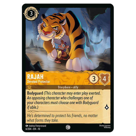 Rajah - Devoted Protector 6/204 card from the Lorcana set Whispers in the Well