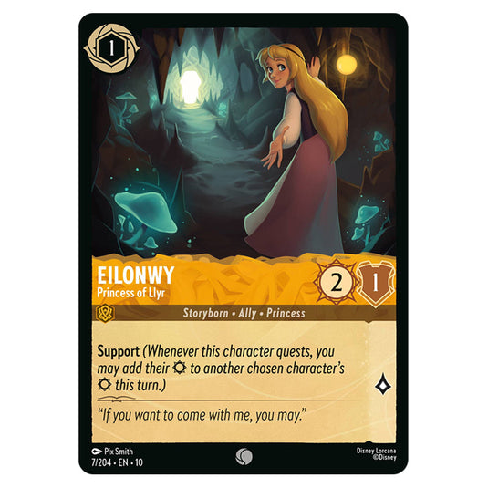 Eilonwy - Princess of Llyr 7/204 card from the Lorcana set Whispers in the Well
