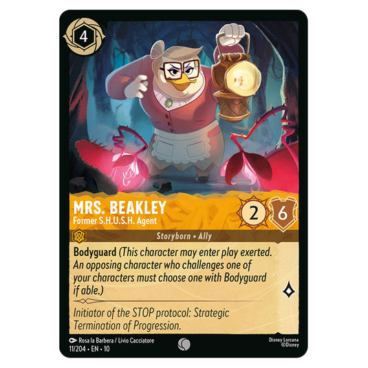 Mrs. Beakley - Former S.H.U.S.H. Agent 11/204 card from the Lorcana set Whispers in the Well