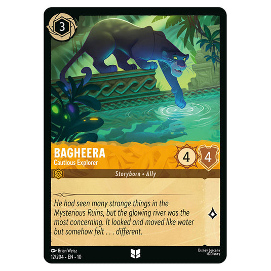 Bagheera - Cautious Explorer 12/204 card from the Lorcana set Whispers in the Well